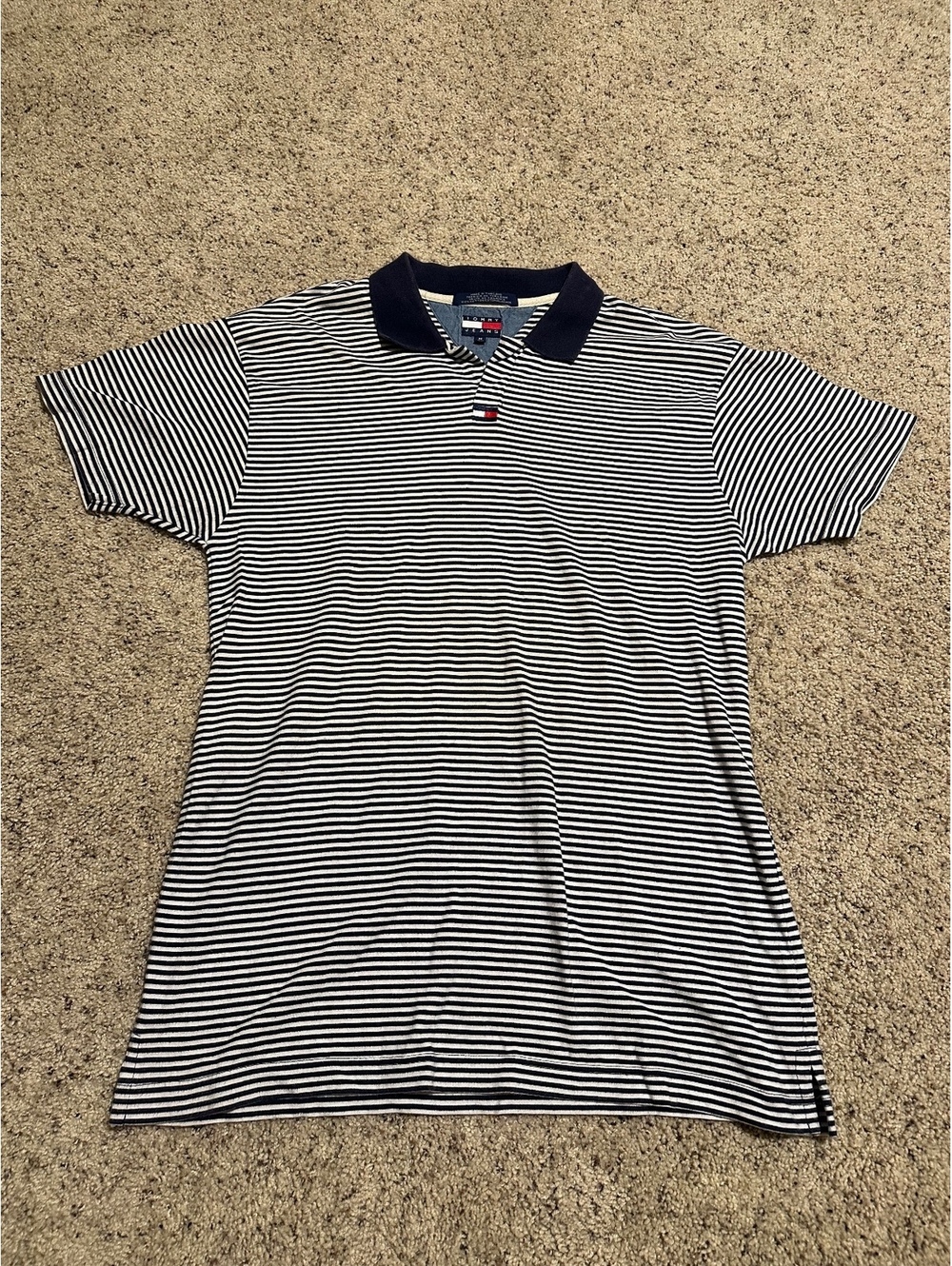 Tommy Jeans Men's Striped Polo Shirt Medium